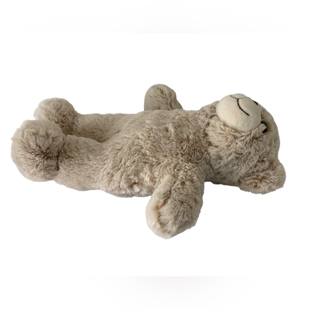 Spark Create Imagine 13” Teddy Bear Plush Cream Oatmeal Ribbed Feet Walmart. - Picture 3 of 11
